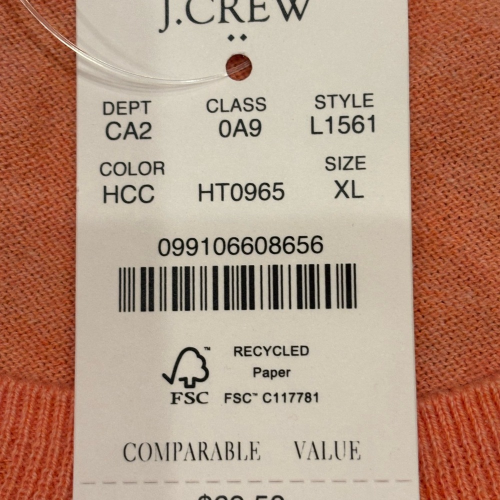 Lightweight Coral j.Crew Crewneck Sweater - Picture 5 of 6